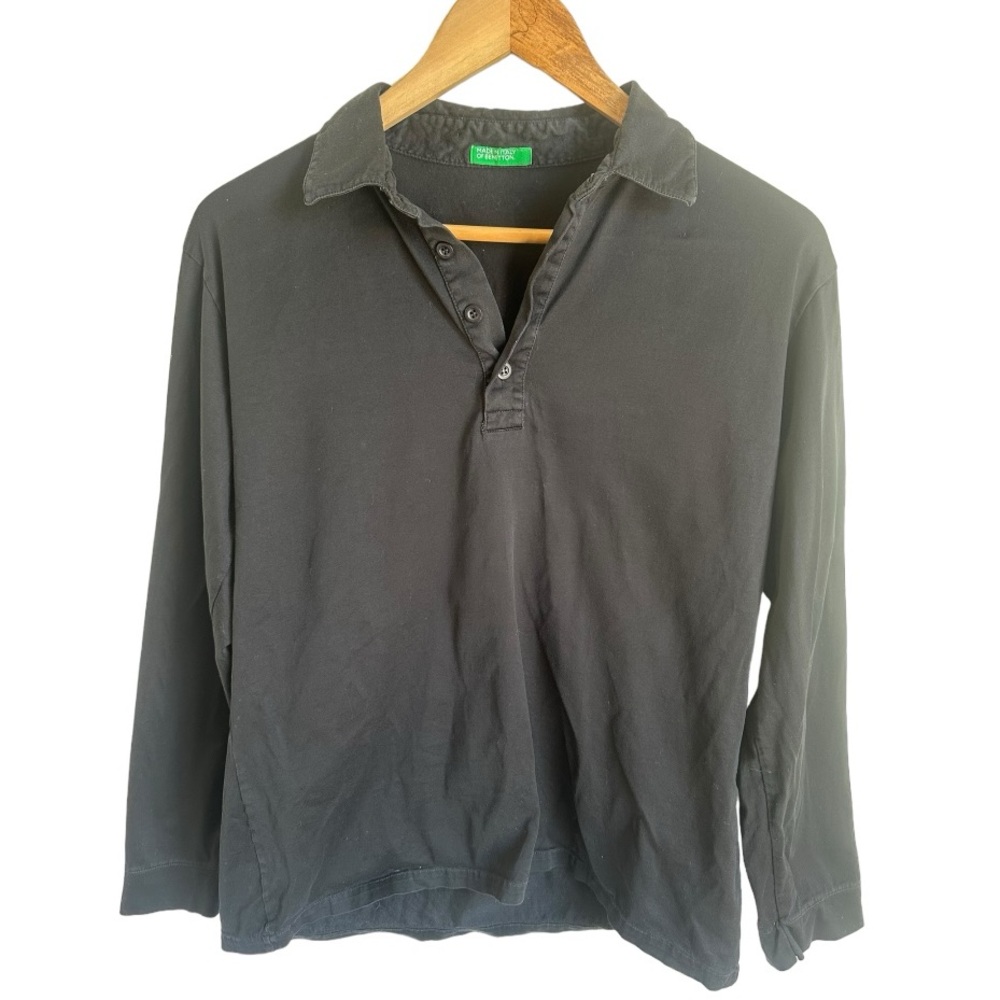 United Colors of Benetton black long sleeve polo